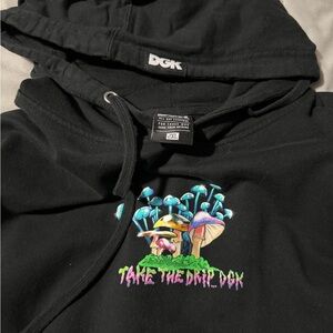 DGK Black Hoodie with Vibrant Mushroom Art